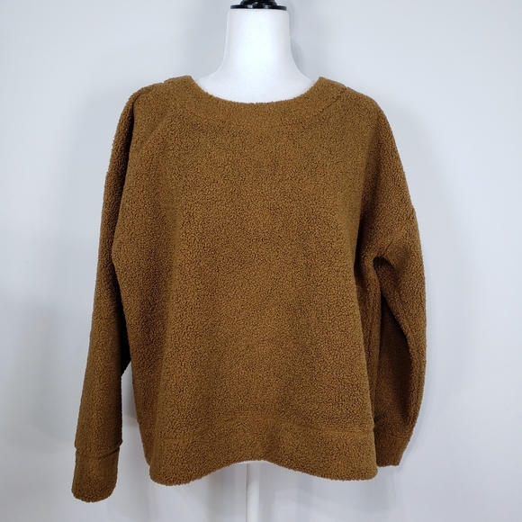 NEW-J Crew Teddy Cropped Sherpa Pullover Sweater - Picture 3 of 7